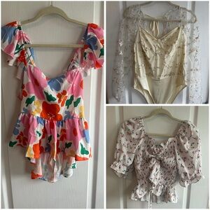 Floral Cottagecore Shirt Bundle L/XL/1X